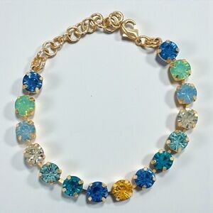 J.Crew Ombre Blue Green Yellow Crystal Bracelet NWOT